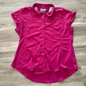 Magellan Women's Outdoor Fish Gear Pink Sleeveless Button-Up Shirt 1X Hiking